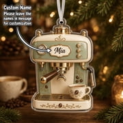 Personalized Hobby Christmas Ornament Coffee Lover Espresso Machine Hanging Tree Decoration for Coffee Fans