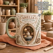 Personalized Hobby Mug Pottery Studio Ceramic Coffee Cup for Pottery Lover Gift