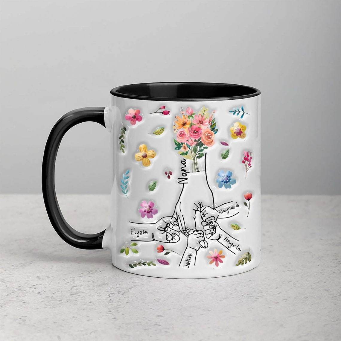 Personalized Holding Nana‘s Hand 3D Inflated Effect Mug, Hold My Hand ...