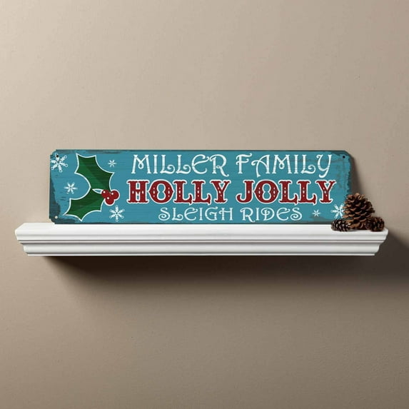 Personalized Holly Jolly Sleigh Rides Sign