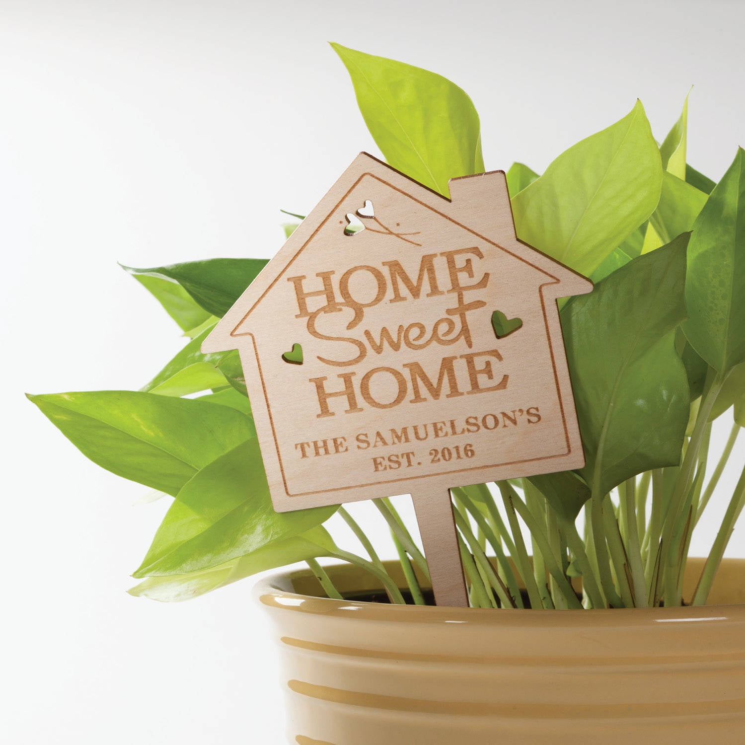 Personalized Home Sweet Home Wood Plant Stake