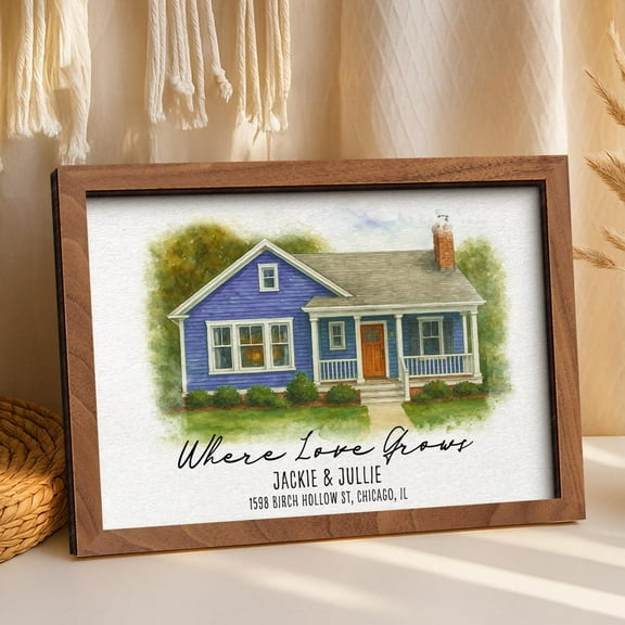 Personalized Home Watercolor Portrait, Custom Housewarming Gift, New Home Painting, Realtor or First Home Gift, Custom Home Art