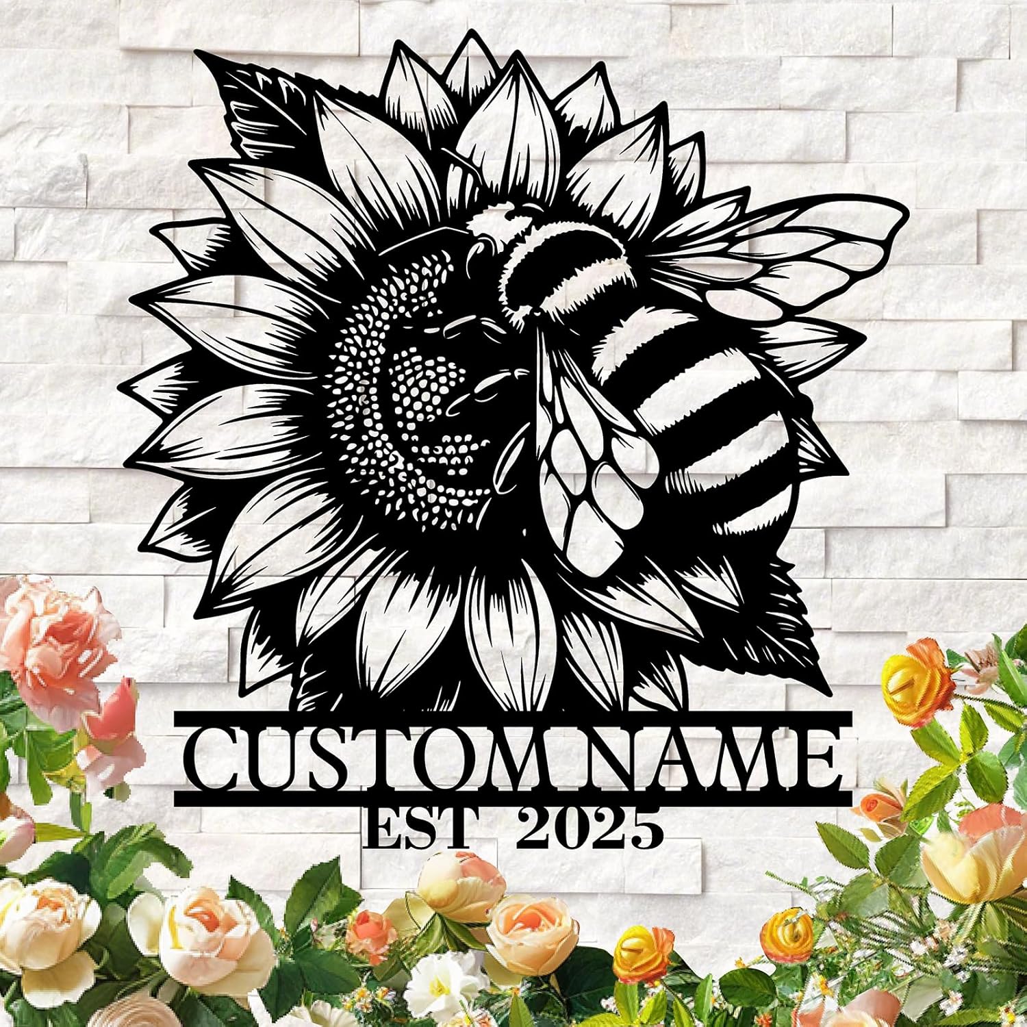 Metal Bee Sign Personalized Honey Bee Metal Sign, Custom Metal Bee Signs Wall Art ...