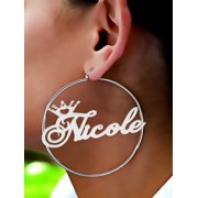Personalized Hoop Crown Name Earrings