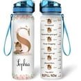 thumbnail image 1 of Personalized Horse Lovers 32 Oz 1Liter Motivational Water Bottle, Horses Customized Name Water Bottle With Time Marker, Animal Lovers Gifts For Women Girl On Birthday, Mother Day's, 1 of 5