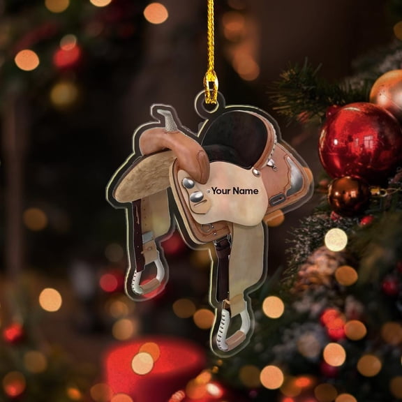 Personalized Horse Saddle 2D Flat Acrylic Ornament 2025, Equestrian Riding Western Gift