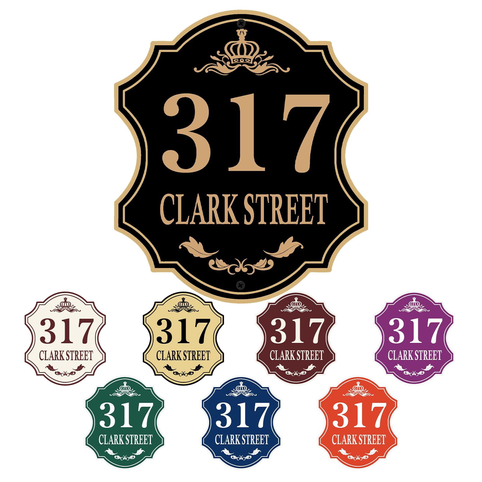 Personalized House Address Sign, Address Sign for House Home Office Street Yard Mailbox,Metal Aluminum Address Plaque,Indoor/Outdoor Use