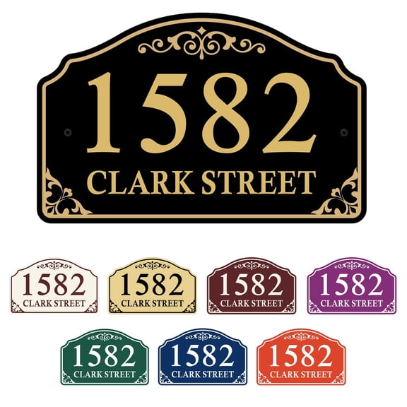 Personalized House Address Sign, Address Sign for House Home Office Street Yard Mailbox,Metal Aluminum Address Plaque,Indoor/Outdoor Use