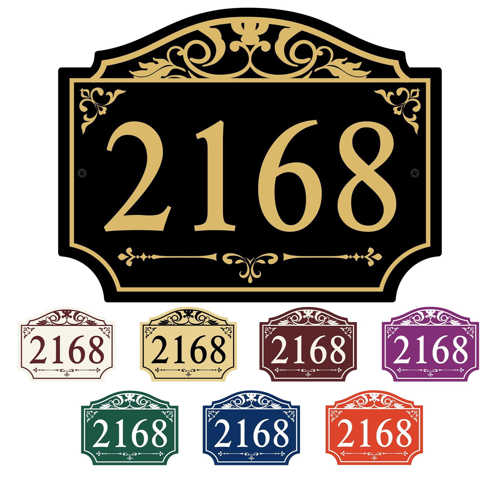 Personalized House Address Sign, Address Sign for House Home Office Street Yard Mailbox,Metal Aluminum Address Plaque,Indoor/Outdoor Use