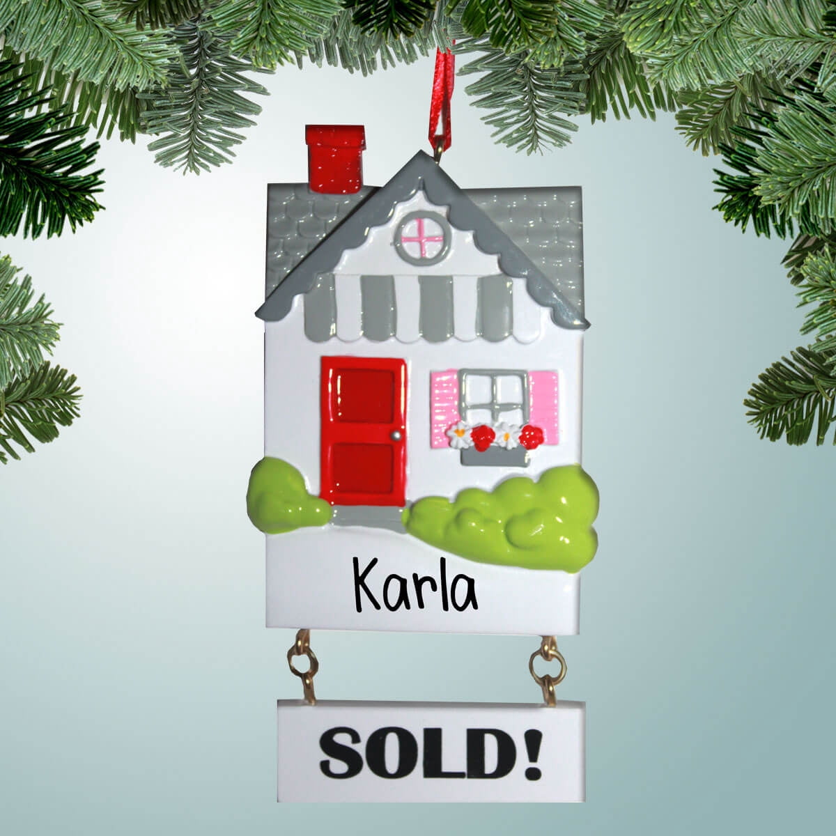 Sold First Home Sign Personalized House with SOLD Sign Christmas Ornament - Gifts for a Real ...