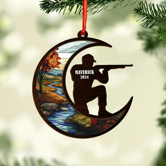Personalized Hunting Ornament, Hunter Vest Ornament, Custom Hunting Christmas Ornament, Gifts for Hunting Lovers, Hunting Tree Decor, Gifts for Hunting Lovers (Hunting 3) - 3487 (Style1)