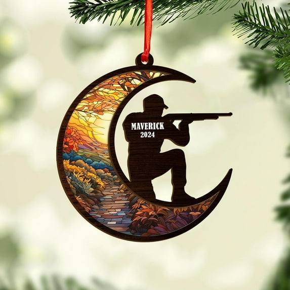 Personalized Hunting Ornament, Hunter Vest Ornament, Custom Hunting Christmas Ornament, Gifts for Hunting Lovers, Hunting Tree Decor, Gifts for Hunting Lovers (Hunting 3) - 3487 (Style3)