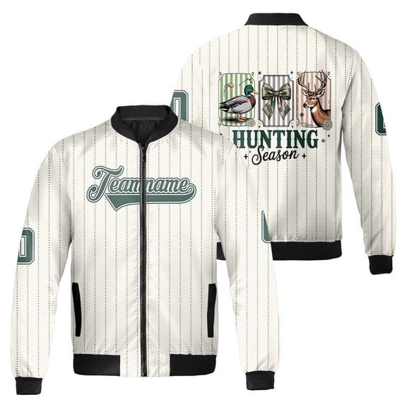 Personalized Hunting Season Bomber Jacket – Custom Deer Duck Hunter Jacket for Men Women – Gift For Hunters, Hunting Lovers