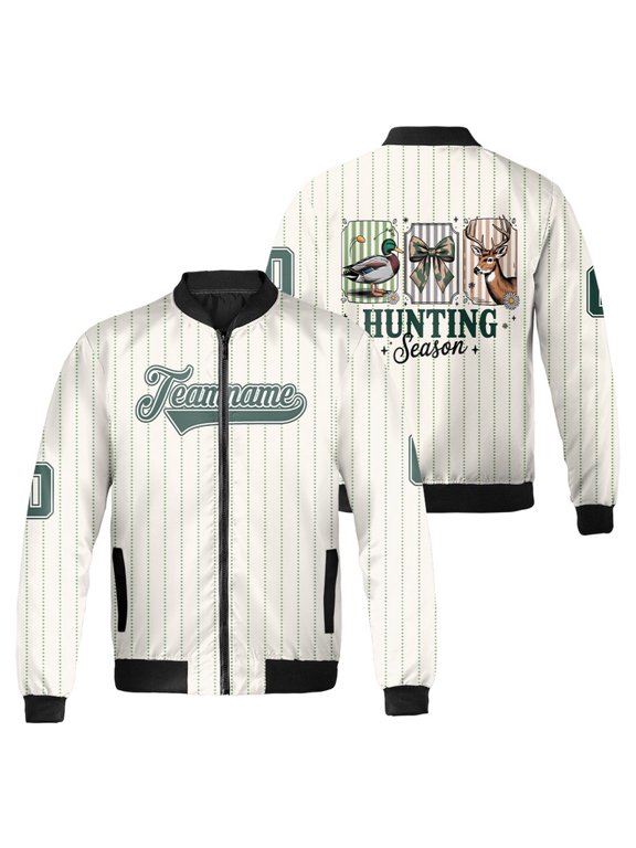 Personalized Hunting Season Bomber Jacket – Custom Deer Duck Hunter Jacket for Men Women – Gift For Hunters, Hunting Lovers