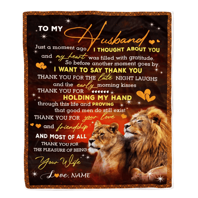 "To My Husband" Personalized Throw Blanket - 60"x50" Gift For Birthday, Christmas, Valentine's Day
