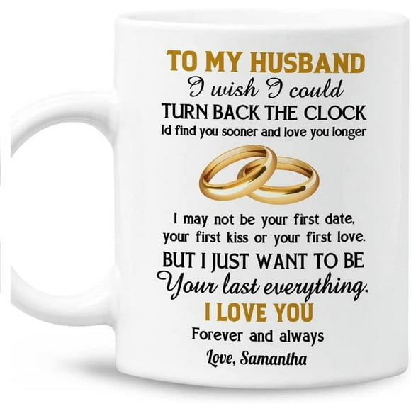 Personalized To My Husband Coffee Mug Cup 11oz 15oz Custom Name Birthday Wedding Anniversary Happy Valentines Day Romantic Gifts For Him Husband Hubby Gag Gift From Wife Wifey Her