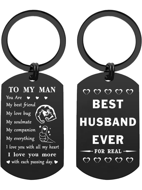 Personalized Husband Valentines Day Anniversary Birthday Gifts from Wife - Best Husband Ever - Funny Love Keychain for Men Him Fathers Day Men Stuff