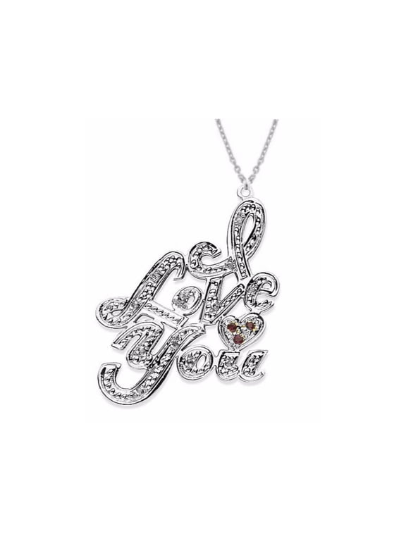 Personalized I LOVE YOU Diamond Nameplate Pendant Necklace 30MM 14K 14K White or 14K Yellow Gold. Special Order, Made to Order. PNK057W