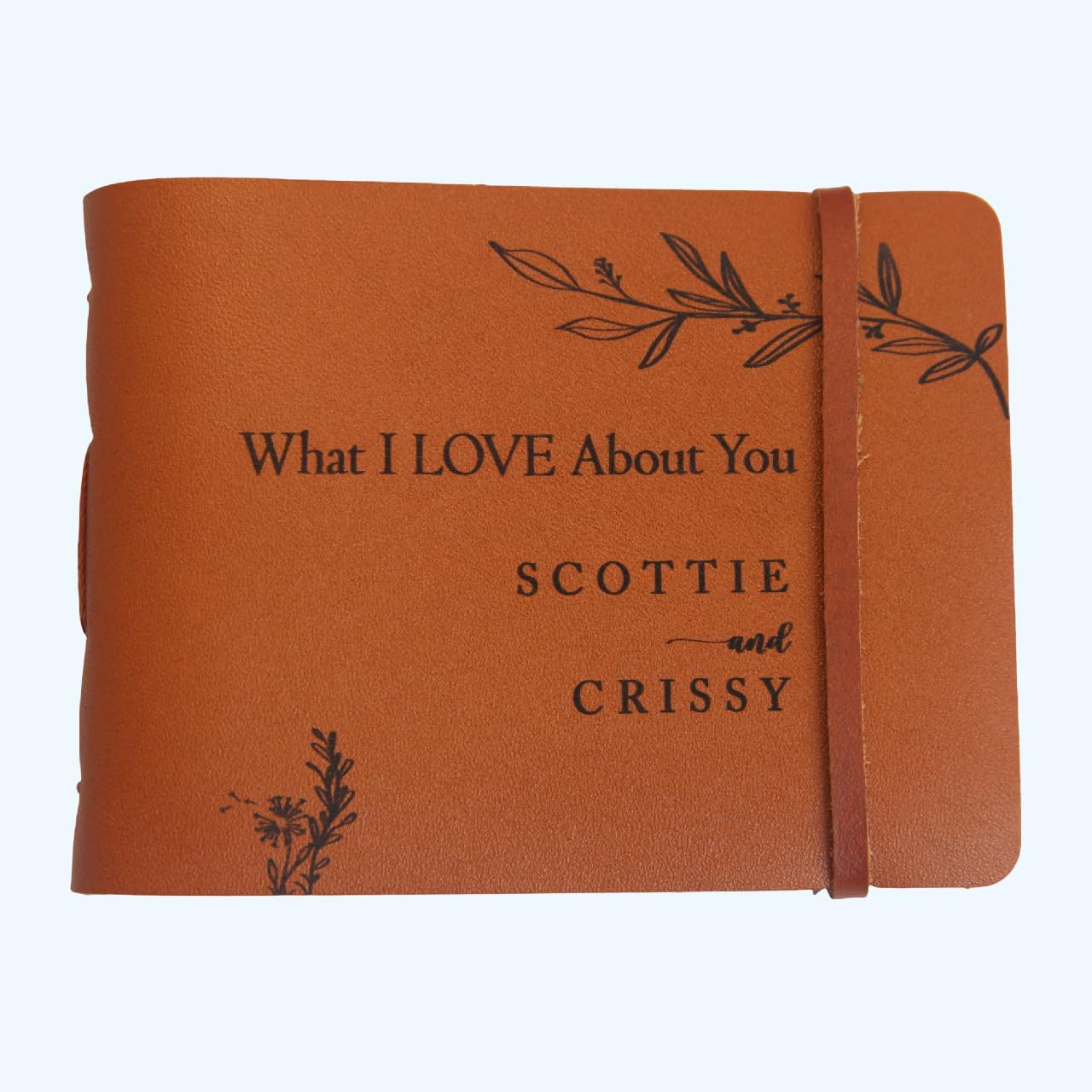 Personalized What I Love About You Book, 50 Fill-in-the-Blank Reasons Why I Love You, Pocket Size Leather Journal Gift for Boyfriend, Husband, Him, Girlfriend, Couple, Christmas Day Gifts