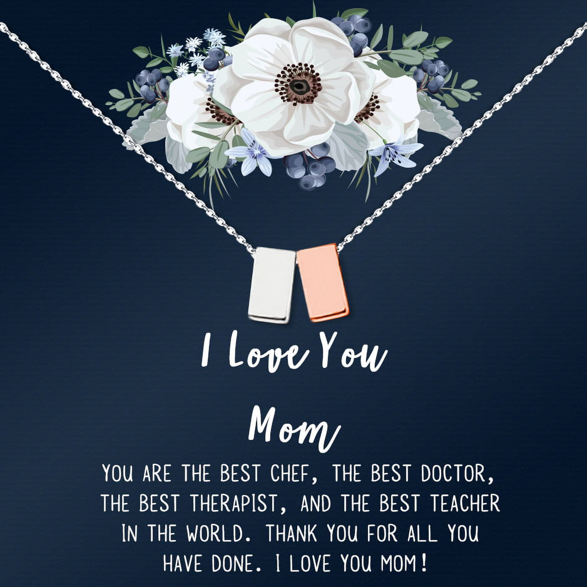 Personalized I Love You Mother's Day Infinity Card Necklace, Card and Necklace Jewelry for Mom, Gift for Her, Custom Card Gift for Mom, Gift for Mother [Gold, Personalized Card]
