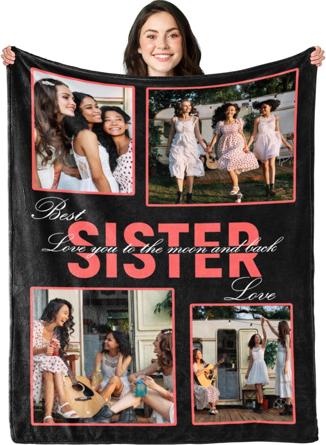 Personalized i love you photo blankets for mom gifts from daughter son