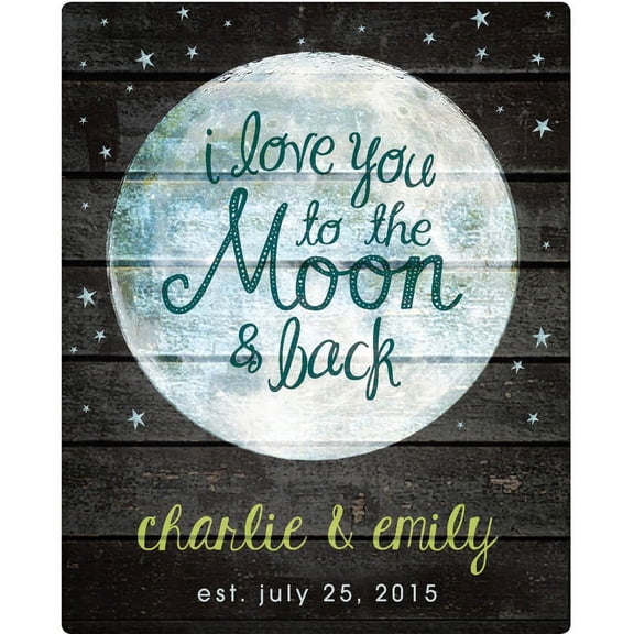 Personalized I Love You To The Moon and Back Canvas Available In Multiple Sizes