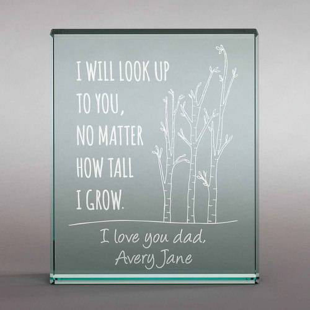 Personalized I Will Look Up To You Glass Keepsake - Gift for Dad