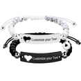 thumbnail image 1 of Personalized ID Custom Engraving His and Hers Love Heart Bracelets Set Magnetic Couples Bracelets Braided Rope, 1 of 7
