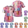 thumbnail image 1 of Personalized Ice Creams 3D Shirt with Name, Custom Ice Cream Shirts for Team Men Women (Green, L), 1 of 9