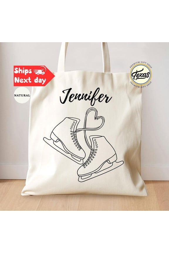 Personalized Ice Skating Tote Bag Custom Figure Skater Gift
