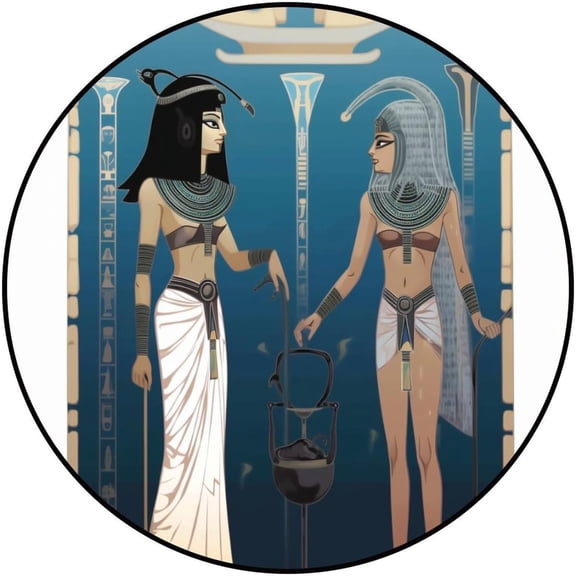 Personalized Your Own Image Text Photo, Egyptian Woman Printed Rugs Non-Slip Customized Circle Rug Modern Round Area Rug for Living Room(10 or Upload Pictures)