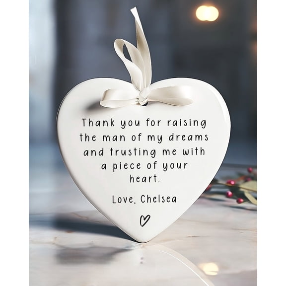 Personalized In-Law Ornament - Custom Wedding Keepsake Decoration 2025, Elegant Ceramic Ornament Display