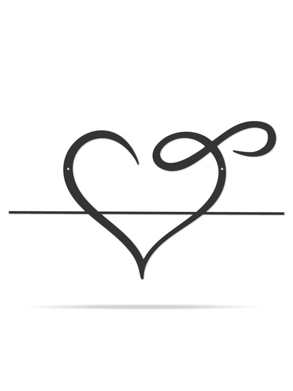 Personalized Infinity Heart Monogram – Custom Metal Wall Art, Romantic Home Décor, Wedding & Anniversary Gift, Made in USA (B-18x10)