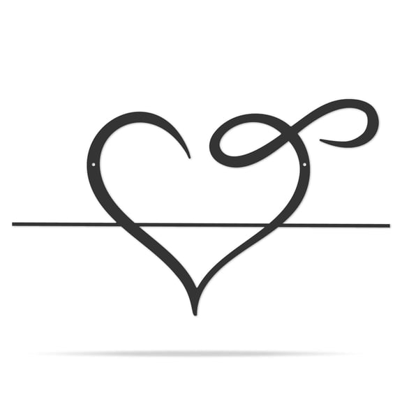 Personalized Infinity Heart Monogram – Custom Metal Wall Art, Romantic Home Décor, Wedding & Anniversary Gift, Made in USA (B-24x13.75)