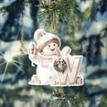 thumbnail image 1 of ‌Personalized Initial A-Z Pink Snowman Christmas Ornament - Handmade Acrylic 2D Tree Decoration,2.5" Tall,Winter Wonderland Holiday Gift for 2025,Perfect for Tree/Mantle/Wreath‌, 1 of 8