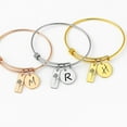thumbnail image 1 of Personalized Initial Bracelet with Birth Flower - Handmade Rose Gold Bracelet For Women Birth Month - Trending Mother's Day Gift for Mom, Custom Floral Jewelry - November Birthday Gifts for Women, 1 of 8