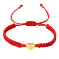 thumbnail image 1 of Personalized Initial Bracelet Gold Plated Letter Woven Bracelet with Heart Charm for Women Men, 1 of 2