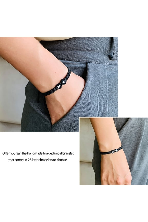 Personalized Initial Bracelet Handmade Braided Couple Bracelet Adjustable for Men Women