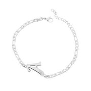 ASFGIMUJ Personalized Initial Bracelet Silver Plated Titanium Steel Letter Bracelet Titanium Steel Bracelet Delicate Disc Name Bracelet For Women Girls