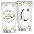 thumbnail image 1 of Personalized Initial C Tumbler 20oz: Monogrammed Christian Gift for Women – Birthday Mother's Day Religious Inspiration – Custom Coffee Mug with Elegant Design, 1 of 6