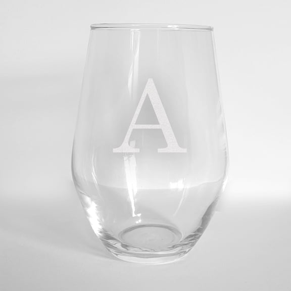 Personalized Initial Contemporary Stemless Wine Glass