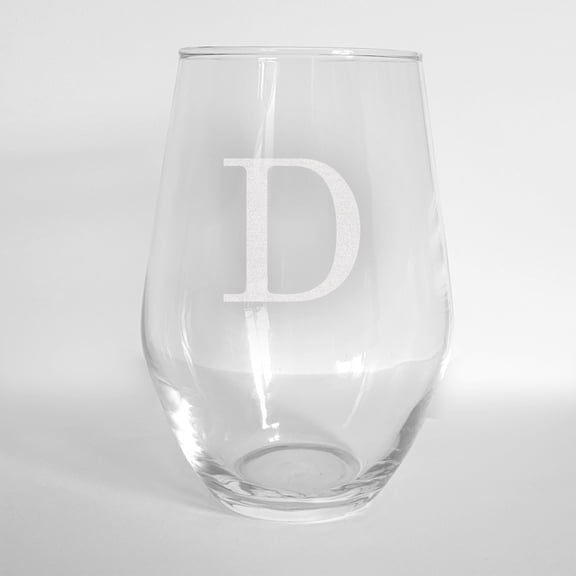 Personalized Initial Contemporary Stemless Wine Glass