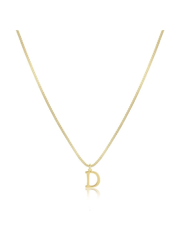 Personalized Initial D Necklace for Women - Dainty Letter Pendant Necklace, 45cm/17.7in Copper Chain, Trendy Layering Jewelry for Everyday Wear