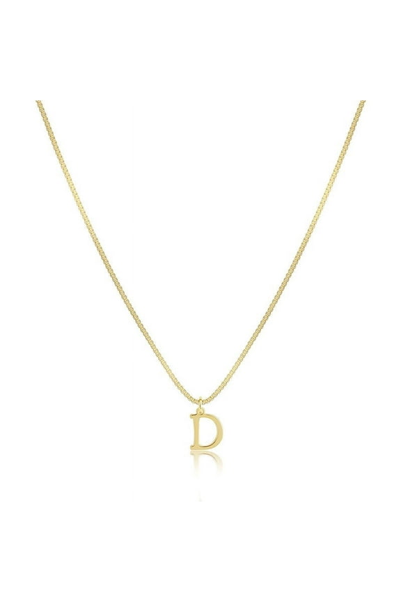 Personalized Initial D Necklace for Women - Dainty Letter Pendant Necklace, 45cm/17.7in Copper Chain, Trendy Layering Jewelry for Everyday Wear