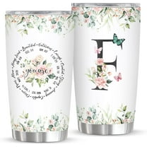 Personalized Initial F Tumbler 20oz, Monogrammed Gift for Women Birthday Mothers Day Religious Gift, Personalized Christian Gift for Women Initial Coffee Mug