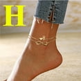 thumbnail image 1 of Personalized Initial Heart Anklet for Women Adjustable Gold Plated Letter Jewelry, 1 of 4