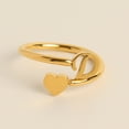 thumbnail image 1 of Personalized Initial Heart Ring for Granddaughter Letter Jewelry Gift, 1 of 8
