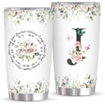 thumbnail image 1 of Personalized Initial J Tumbler 20oz, Monogrammed Gift for Women Birthday Mothers Day Religious Gift, Personalized Christian Gift for Women Initial Coffee Mug, 1 of 6