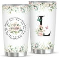 thumbnail image 1 of Personalized Initial L Tumbler 20oz, Monogrammed Gift for Women, Christian Gift, 20oz Insulated Stainless Steel Travel Mug, 1 of 6
