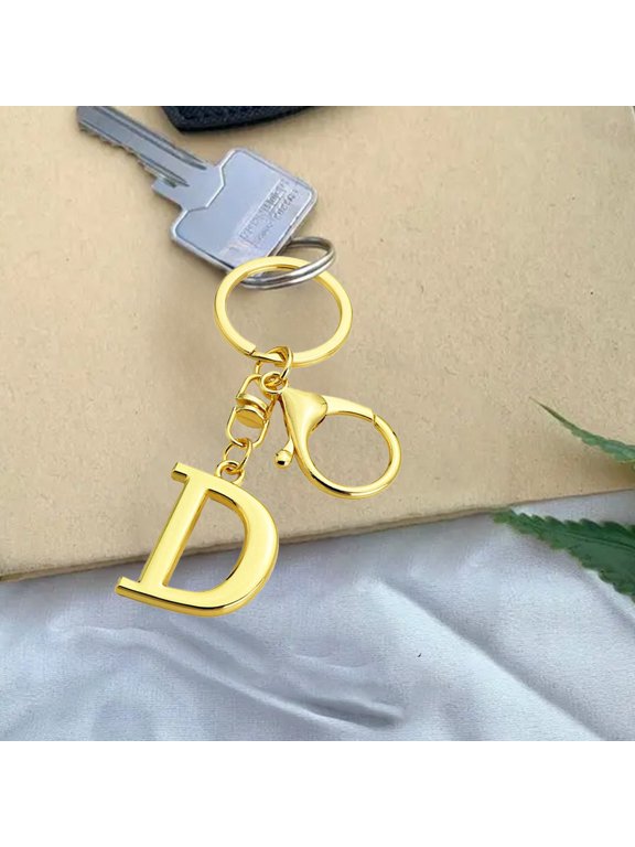 Personalized Initial Letter Keychain, Alloy Monogram Keychain for Women Men, Custom Name Key Ring for Car Keys, Gift for Mom Dad Friend Christmas Valentine Day
